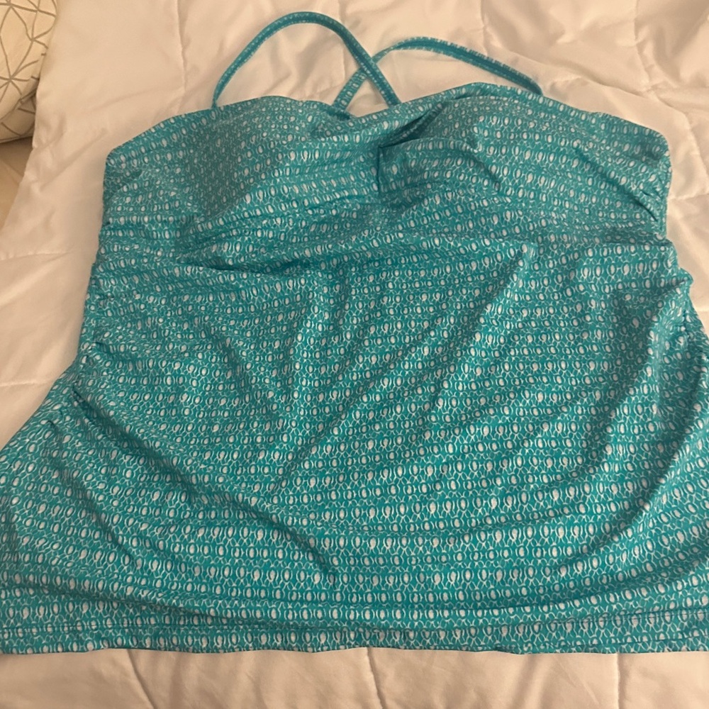 Talbots Teal Patterned Women's One Piece Swimsuit